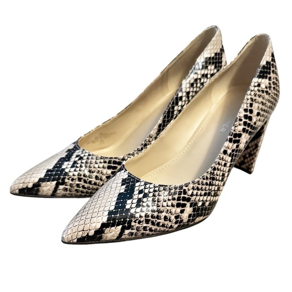 Marc Fisher Claire 2 Black Multi Snake Pointed-Toe Pumps - Picture 2 of 8